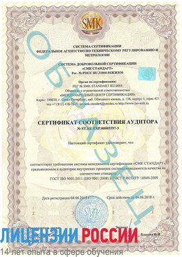 Образец сертификата соответствия аудитора №ST.RU.EXP.00005397-3 Верхняя Салда Сертификат ISO/TS 16949